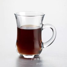 豫晶加厚玻璃土耳其红茶杯耐热茶杯透明咖啡杯套装带把花茶杯6个