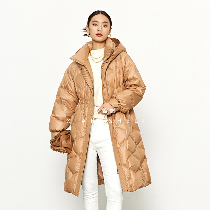 Winter New Goose down down Jacket Mid-Length Mink Fur Bag Mouth Quality Source Factory Brand Same Style Women's Wholesale