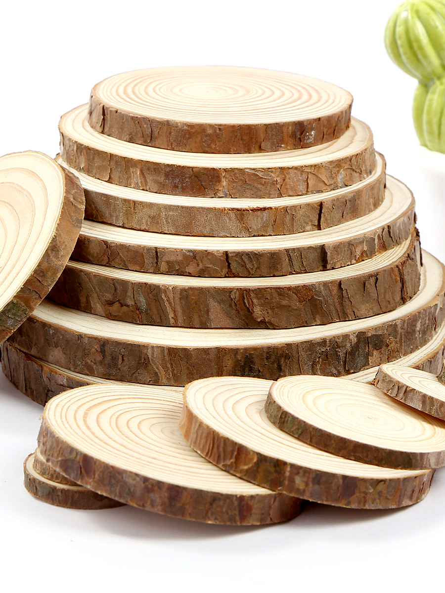 原木片手工diy材料手绘圆木片画小木头片木板木桩幼儿园环创装饰