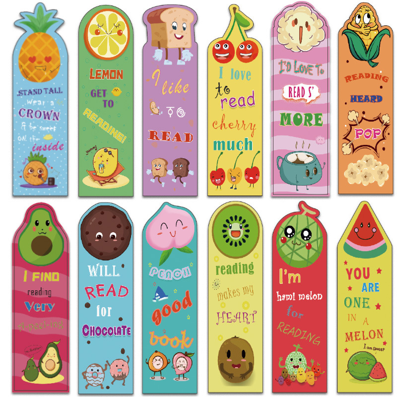 现货太空书签水果书签手账分隔页书签水果香味书签套装太空书签