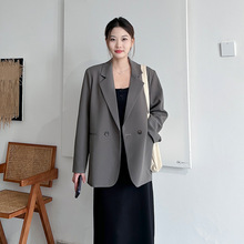 灰色西装外套女高级感春秋小个子2024年春季新款休闲韩版时尚显瘦