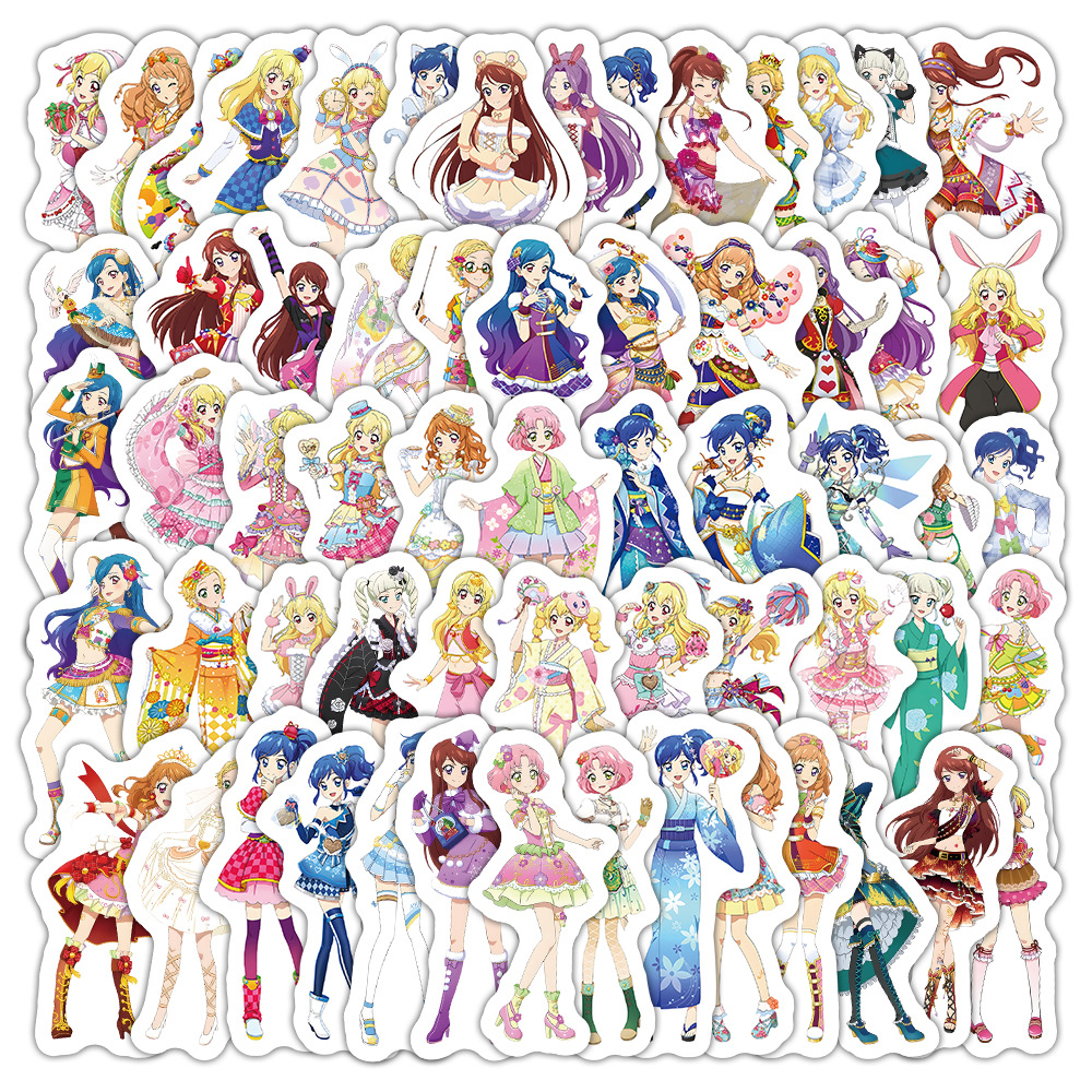 60张偶像活动动漫卡通贴纸星宫莓雾矢葵装饰行李箱手机壳贴画批发