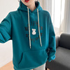 China Cotton Plush thickening Hooded Sweater 2022 Autumn and winter Korean Easy letter jacket pure cotton Large coat
