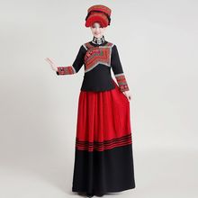 云南彝族盛装少数民族传统女装长裙刺绣日常生活装火把节演出服饰