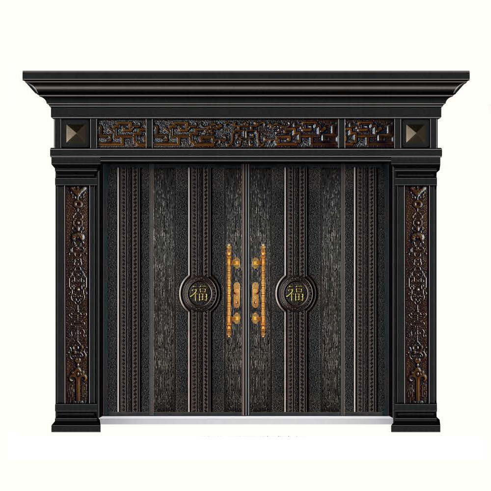 自建房大门别墅四开大门甲级安全门精雕防盗门11cm厚厂家直销制做