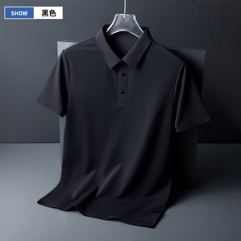 seamless ice silk polo shirt summer men‘s short-sleeved t-shirt lapel fashion brand t-shirt polo shirt high quality