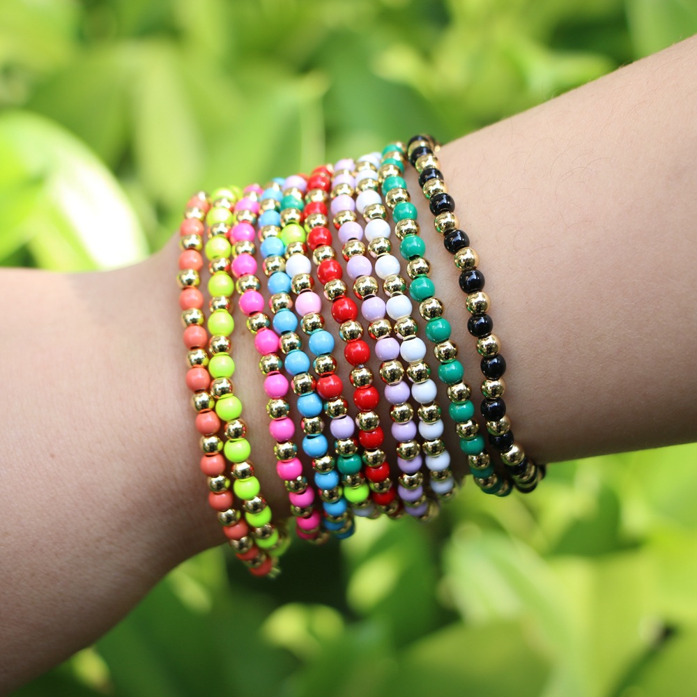 欧美跨境ins流行彩色珠子手链