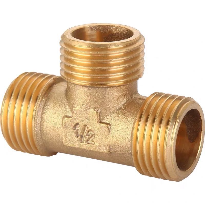 铜三通4分6分加厚螺纹接头正斜小水y型燃气管热水器水管配件批发