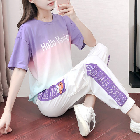 夏季休闲运动套装女图片