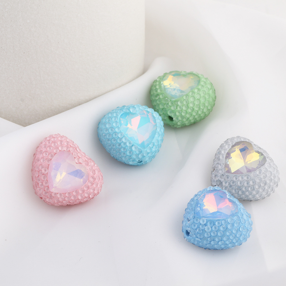 高尔夫莫兰迪爱心软陶钻球直孔珠子diy手机钥匙扣项链配件-阿里巴巴
