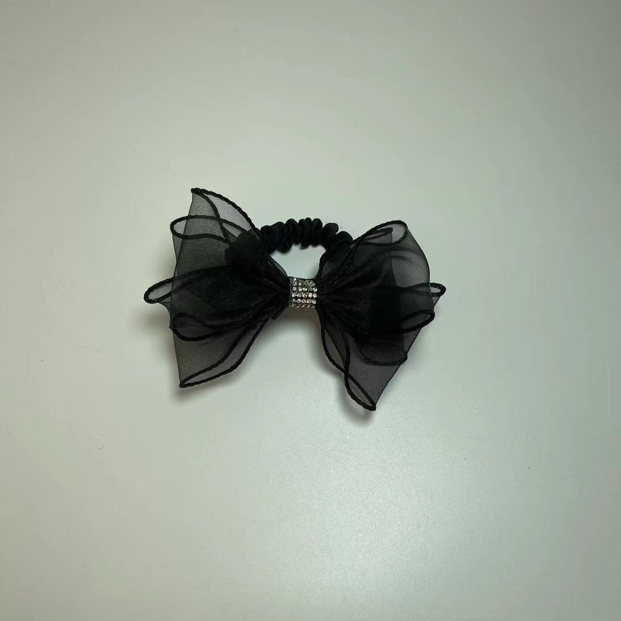 2022 Internet Hot New High-Grade Organza Large Intestine Ring Versatile Bowknot Headband Bun Hair Accessories Hair Ring