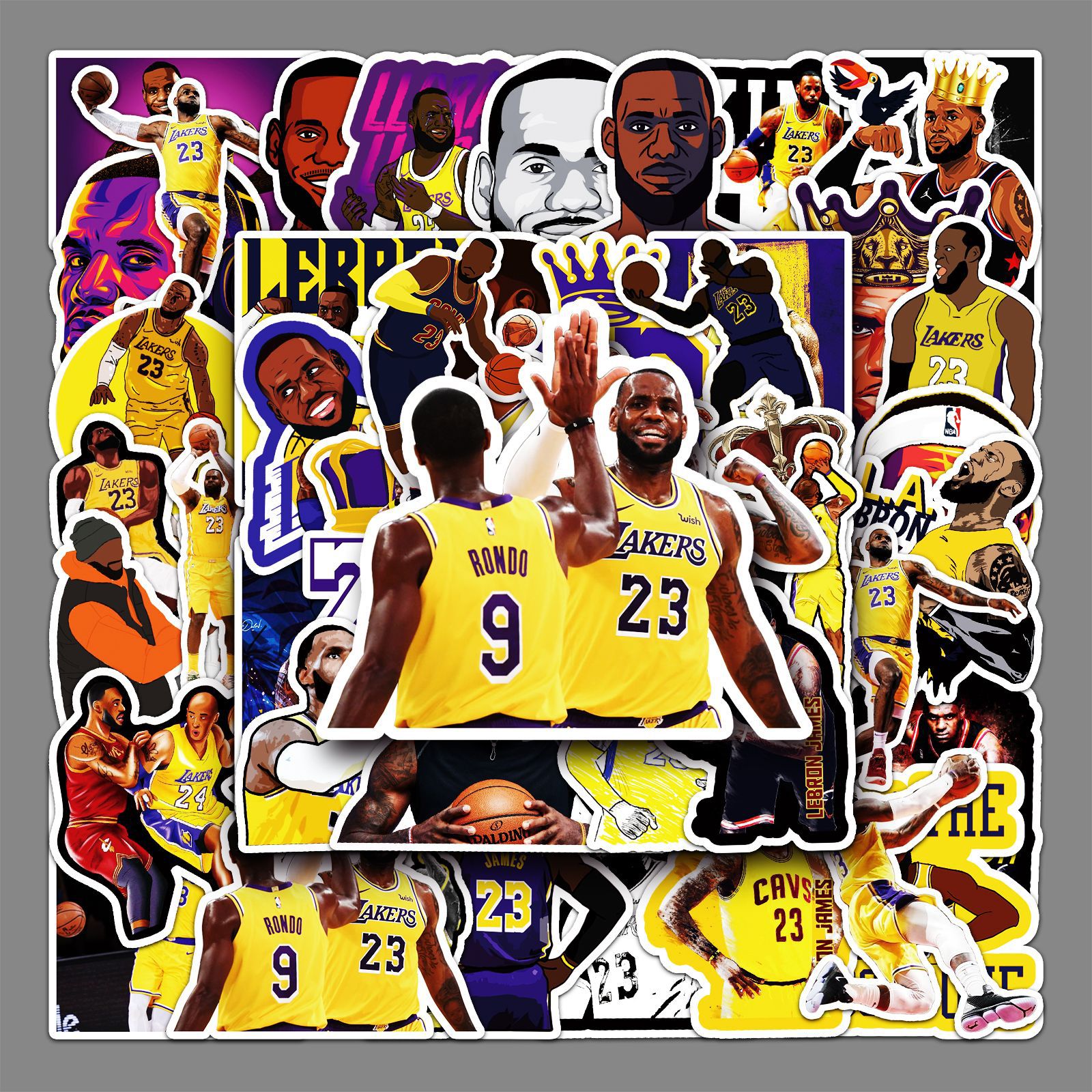 50张球星詹姆斯卡通贴纸笔记本电脑行李箱手机汽车防水装饰贴纸