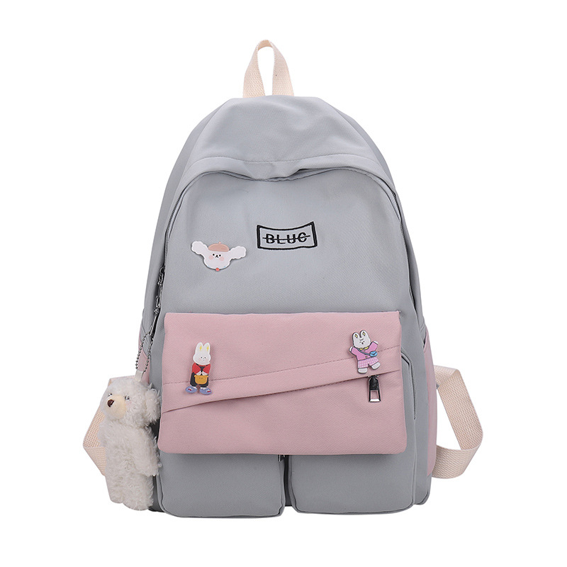 Autumn New 2020 Korean Style Large Capacity Backpack Women's Schoolbag Middle School Student High School Student Travel Backpack Couple