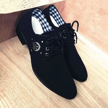潮流新款男士韩版透气轻质布面时尚 商务休闲皮鞋 英伦韩版青年鞋