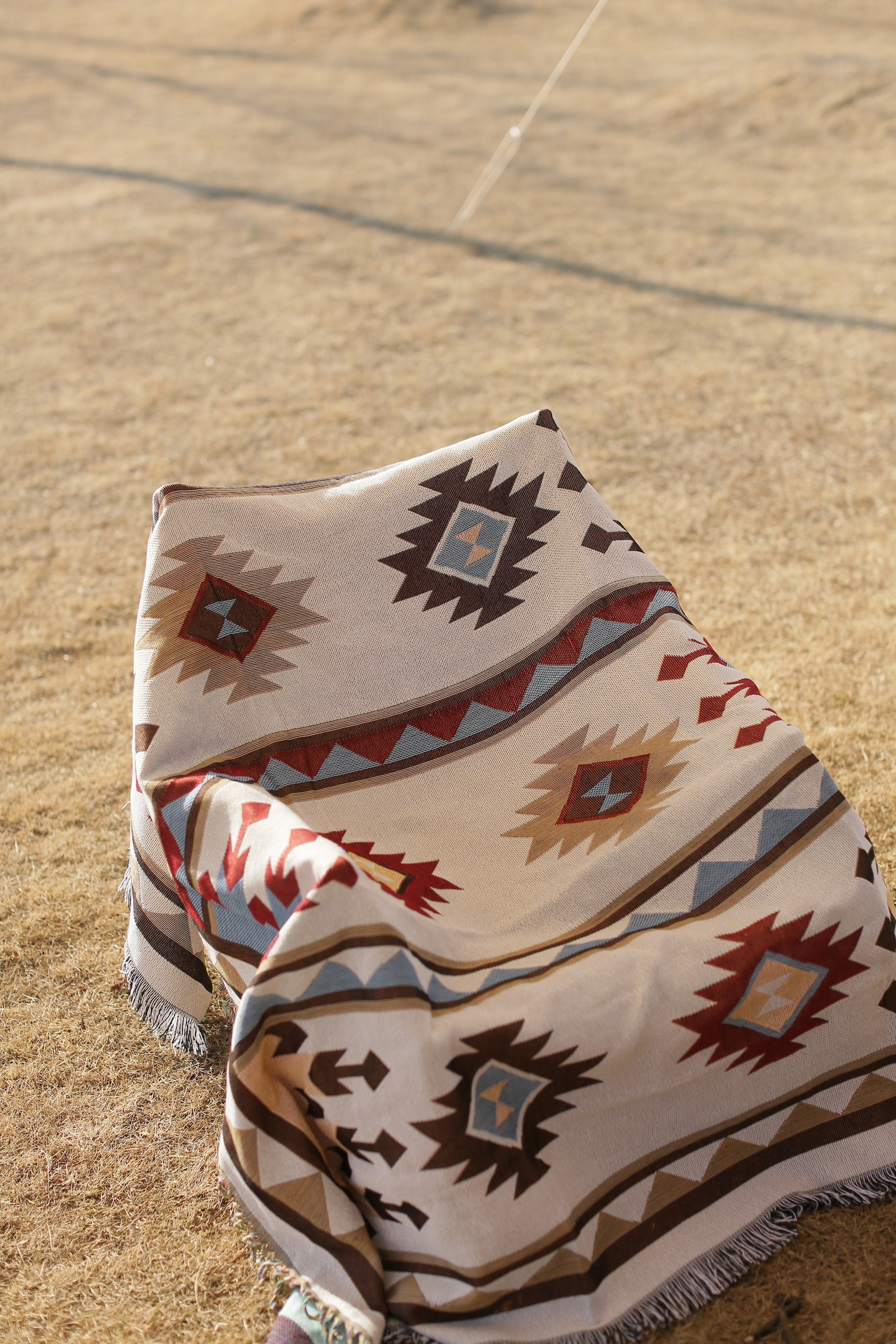camping blanket 印第安民族风纳瓦霍几何线毯装饰挂毯休闲毯