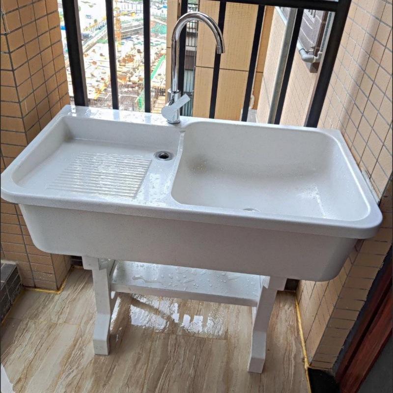 户外水池石英石洗衣池带搓板石材洗衣盆一体洗衣池阳台家用洗衣槽