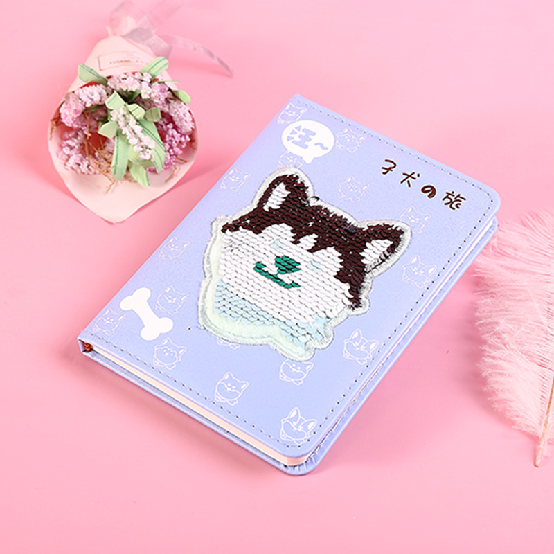 2022 New Cute Puppy Cartoon Diary Factory Direct Sales Leather Covered Notebook Paper Novel Multi-Color