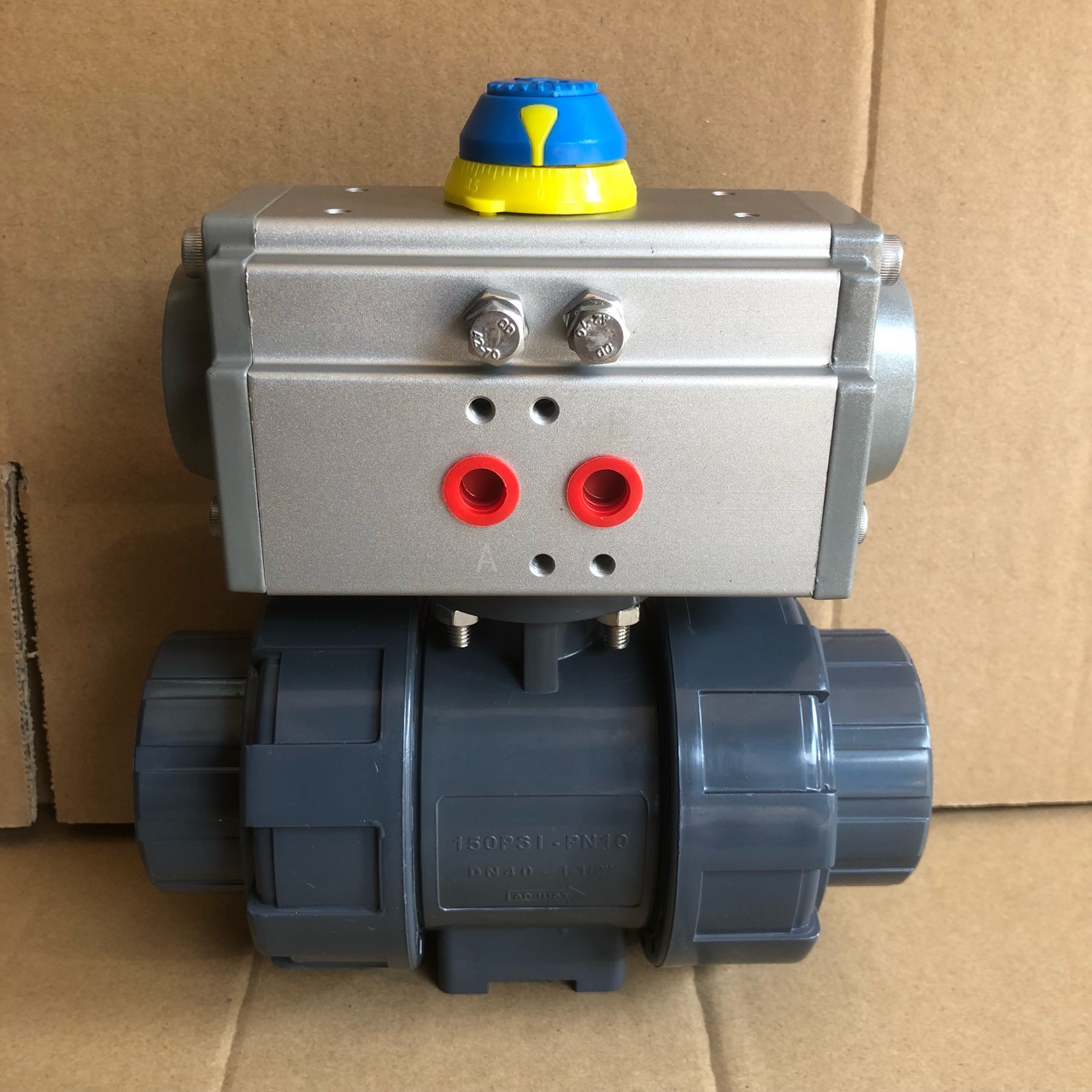 pvc气动球阀 气控塑料球阀 耐酸碱 腐蚀气源球阀