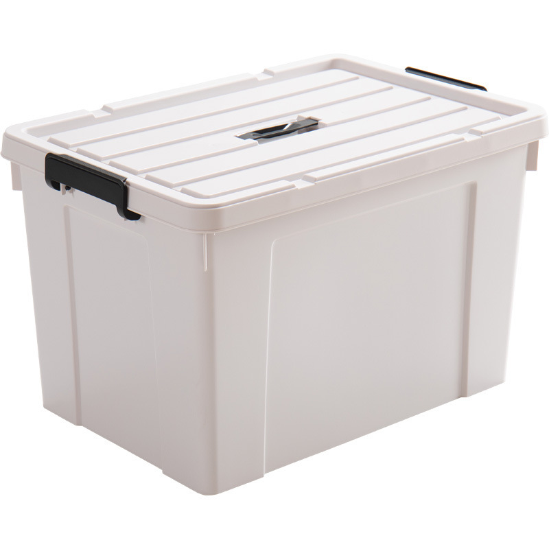 家用收纳箱大号直角塑料箱子胶箱整理箱透明储物箱有盖手提