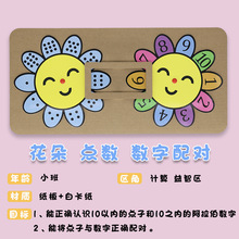 幼儿园计算数学区域区角玩具益智自制配对花朵小班早教玩教具材料