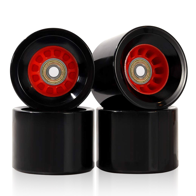 滑板轮子加宽长板轮子鱼板陆地冲浪板四轮双翘滑板小鱼板闪光轮