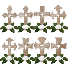 跨境新款木质十字架工艺品创意节日摆件洗礼餐桌家居装饰8种款式