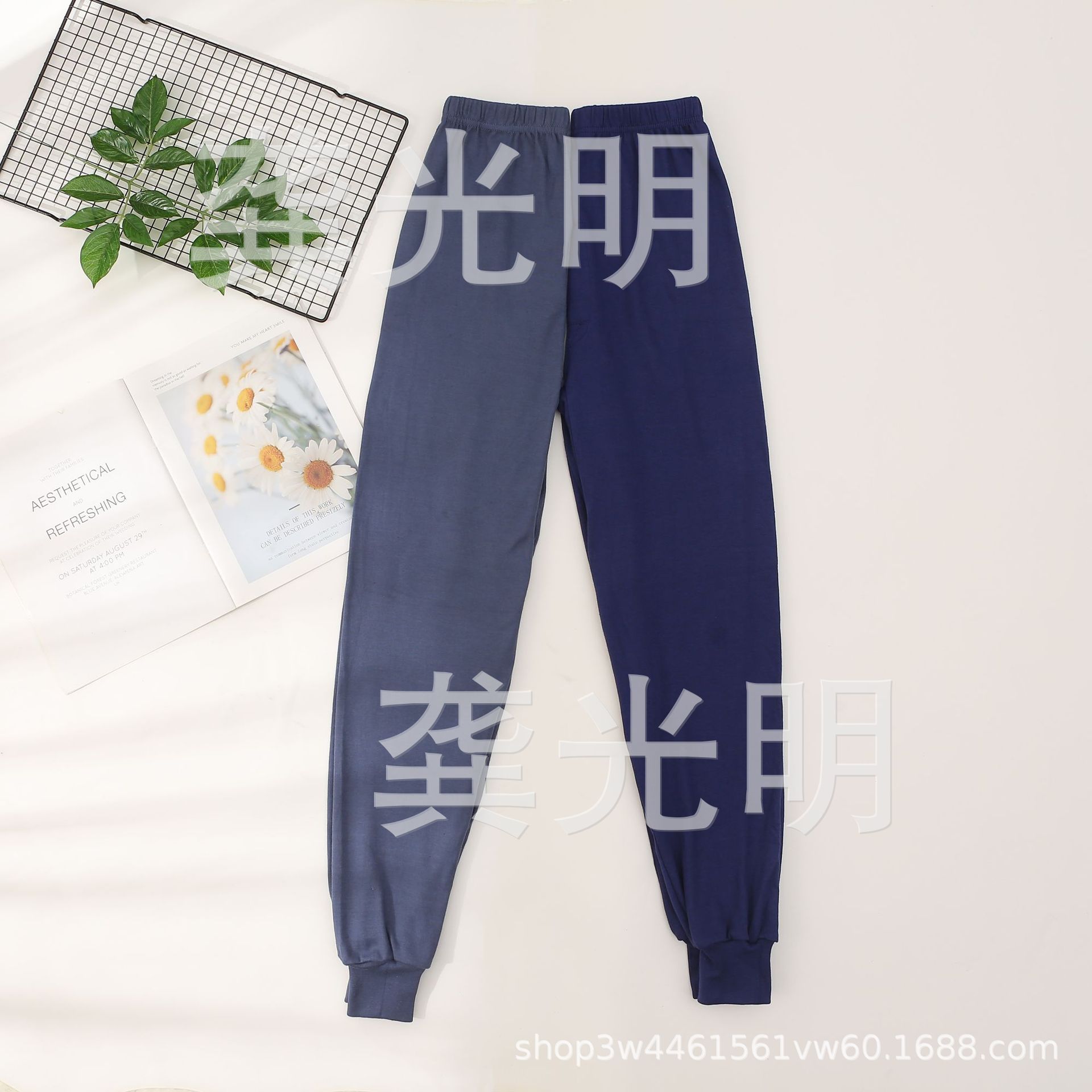 秋季中老年人男士纯棉秋裤老头棉毛裤打底裤全棉线裤老人保暖裤