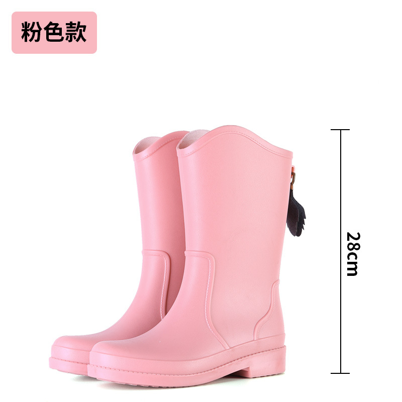 Cross-Border New Arrival Non-Slip Fashion Rain Boots Women's Mid-Calf Waterproof Outer Wear Work Women's Long PVC Rain Boots
