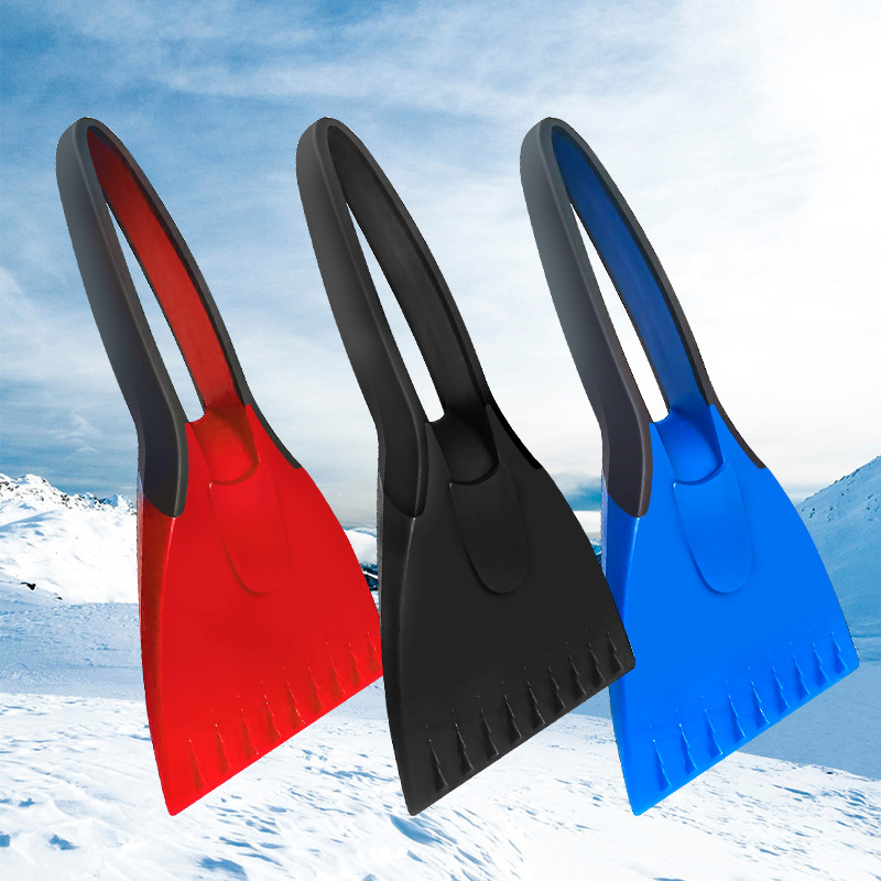 Winter New Car Snow Plough Shovel Silicone Non-Slip Handle Multifunctional Mini Deicing Frost Removal Shovel Cross-Border Hot Selling