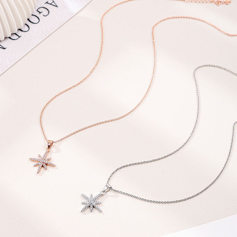 欧美经典六芒星锆石项链女轻奢小众设计感锁骨链个性百搭网红饰品