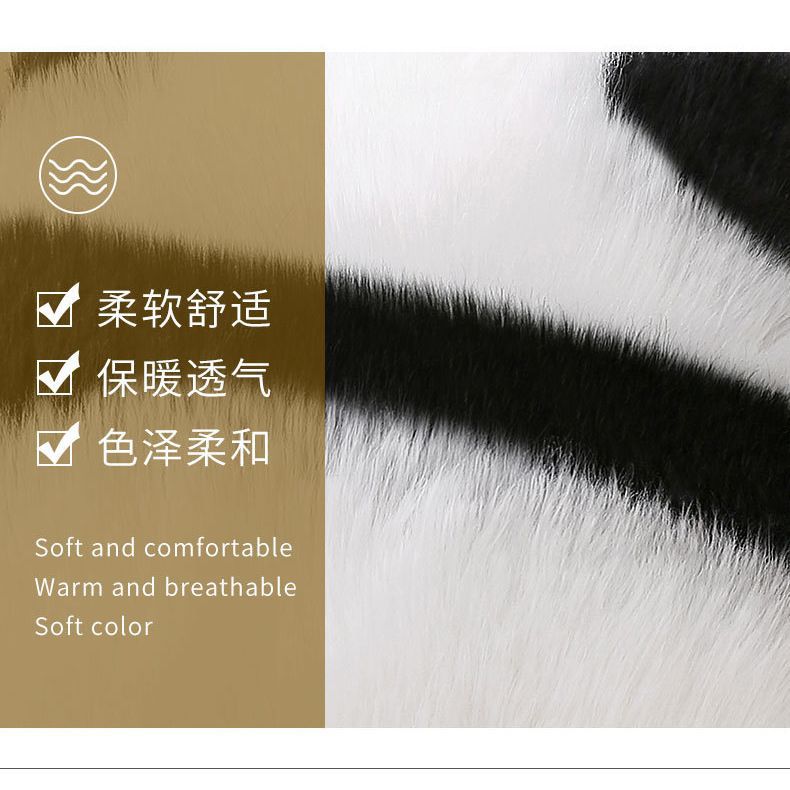 Nordic Style Real Wool Panda Back Pillow Cute Bedside Cushion Bed Cushion for Leaning on Sofa Living Room Pillows Waist Pillow