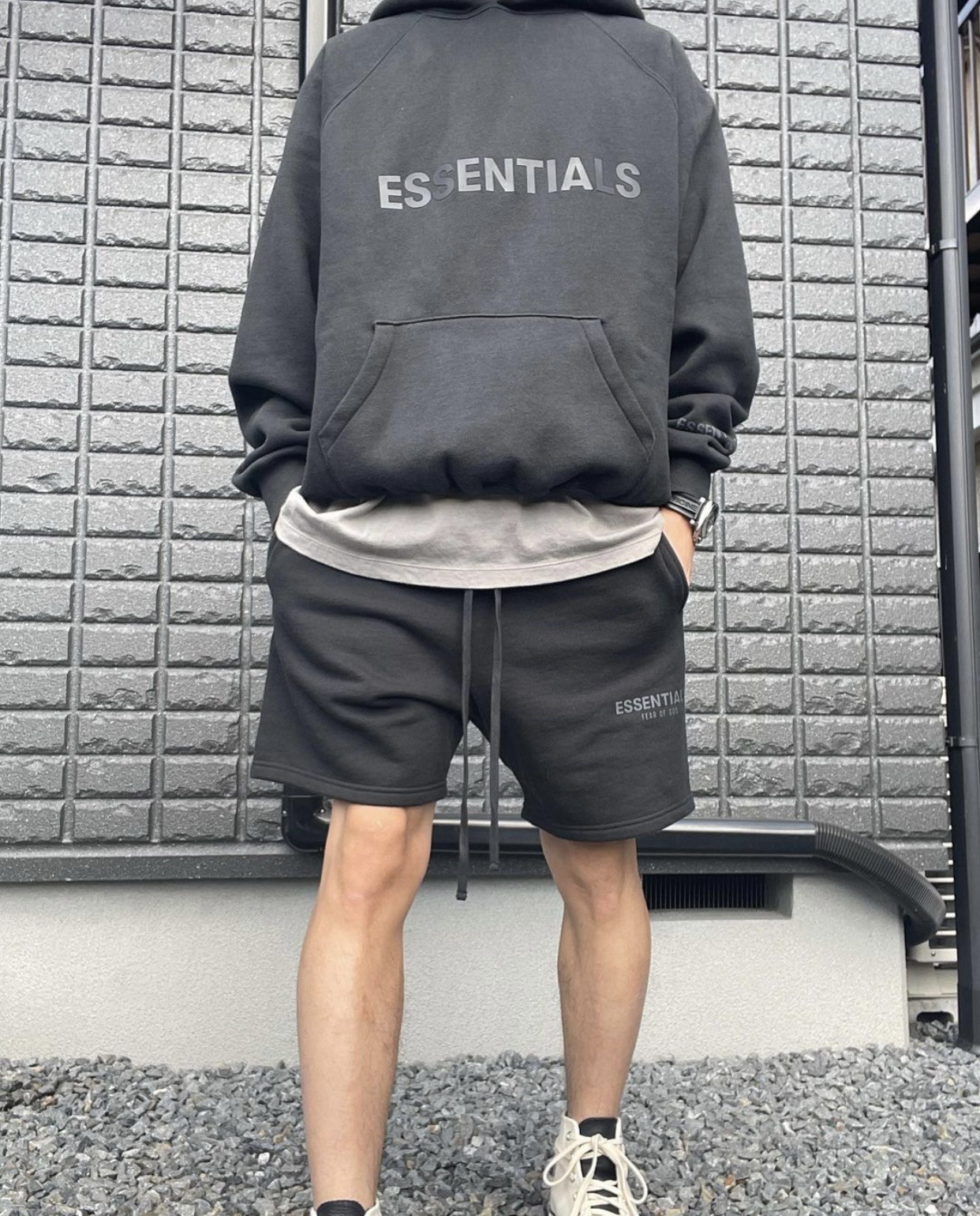 新款fear of god fog复线essentials反光短裤男五分裤子高街宽松