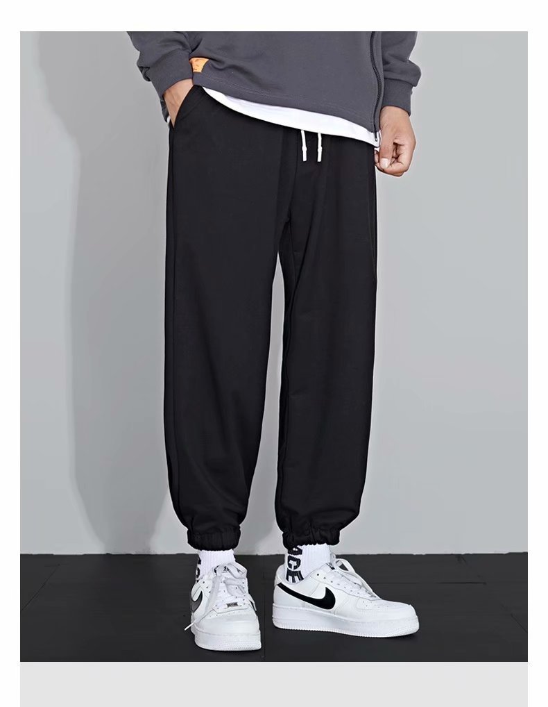 运动裤男宽松直筒束脚春季篮球裤男生灰色卫裤大码休闲长裤子学生