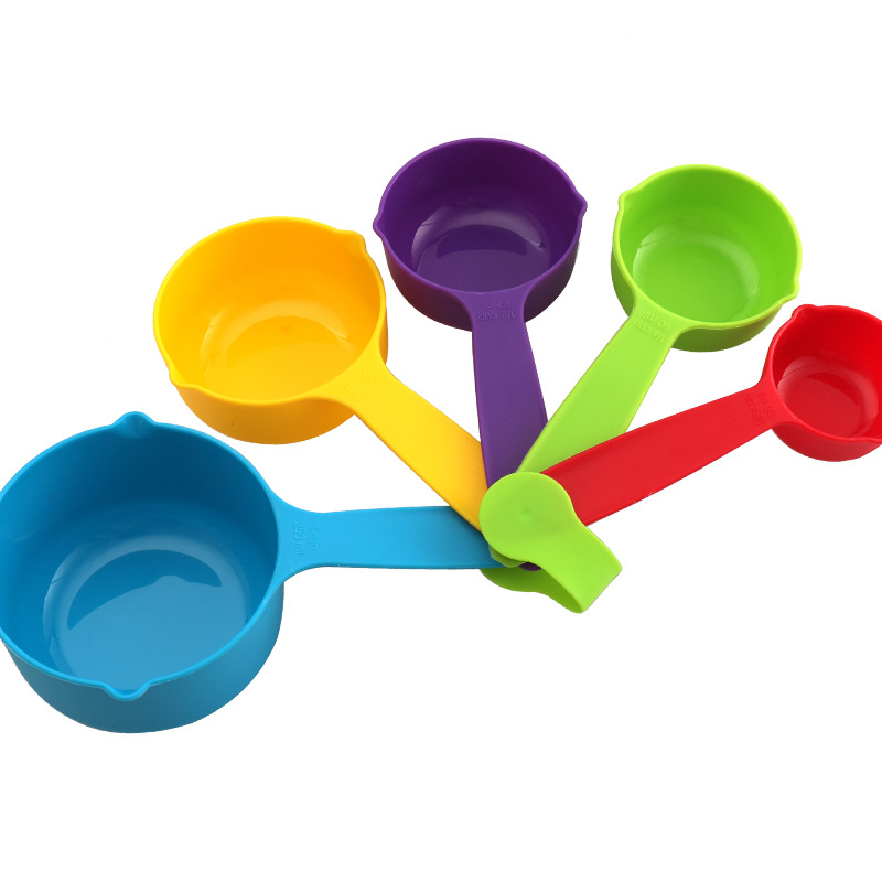 Diy Color Measuring Spoon 5-Piece Set with Scale 5-Piece Measuring Cup Measuring Spoon Coffee Spoon 5Pcs Kitchen Less