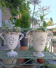 外贸原单铁艺花盆创意艺术奖杯花器庭院阳台盆器花园杂货装饰摆件