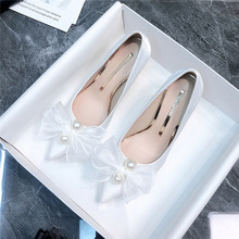 920-G7春季新款结婚白色高跟鞋细跟水晶婚纱单鞋好搭新娘婚鞋女鞋