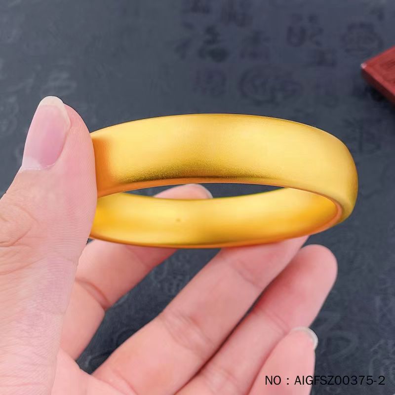 纯黄金批发足金9999古法轮胎手镯宽面手镯水贝黄金批发假一赔十