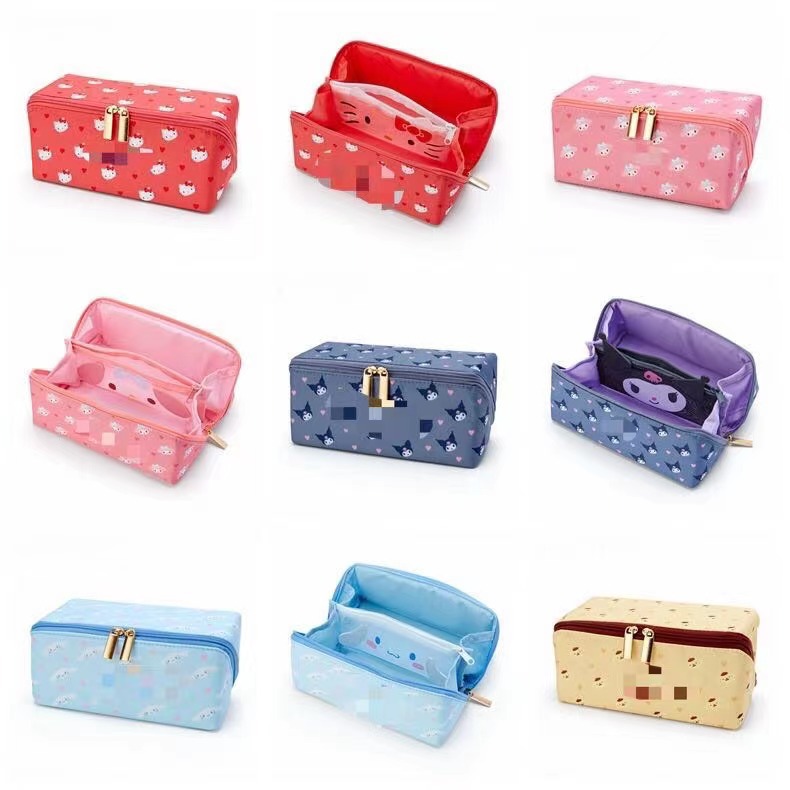 Cute Cartoon Cosmetic Bag Large Capacity Skin Care Products Organizing Folders Small White Dog Student Stationery Pencil Case