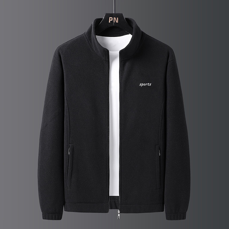 Polar Fleece Jacket Men's 2023 Spring and Autumn New Young and Middle-Aged Men's Jacket Stand Collar Jacket Casual Dad Top
