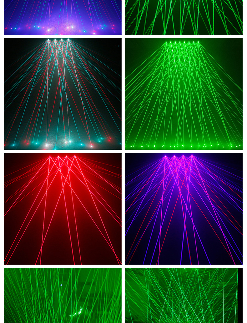 led八眼红激光灯全彩摇头8眼频闪光束灯激光雨酒吧舞台声控镭射灯