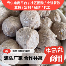 潮汕手工牛肉丸牛筋丸冷冻食品关东煮麻辣烫冻品食材烧烤火锅丸子