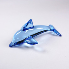 亚克力透明塑料仿水晶蓝色大海豚海洋小动物挂件儿童饰品宝石玩具