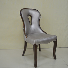 BDM53#韩式餐椅全实木橡木椅子酒店西餐厅椅子PU皮软包椅子