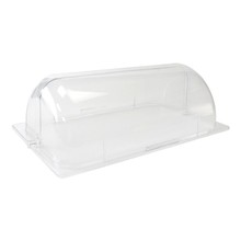 J6DA长方形PC高温烤盘熟食盘盖子保鲜盒防尘蛋糕盖透明罩塑料圆形