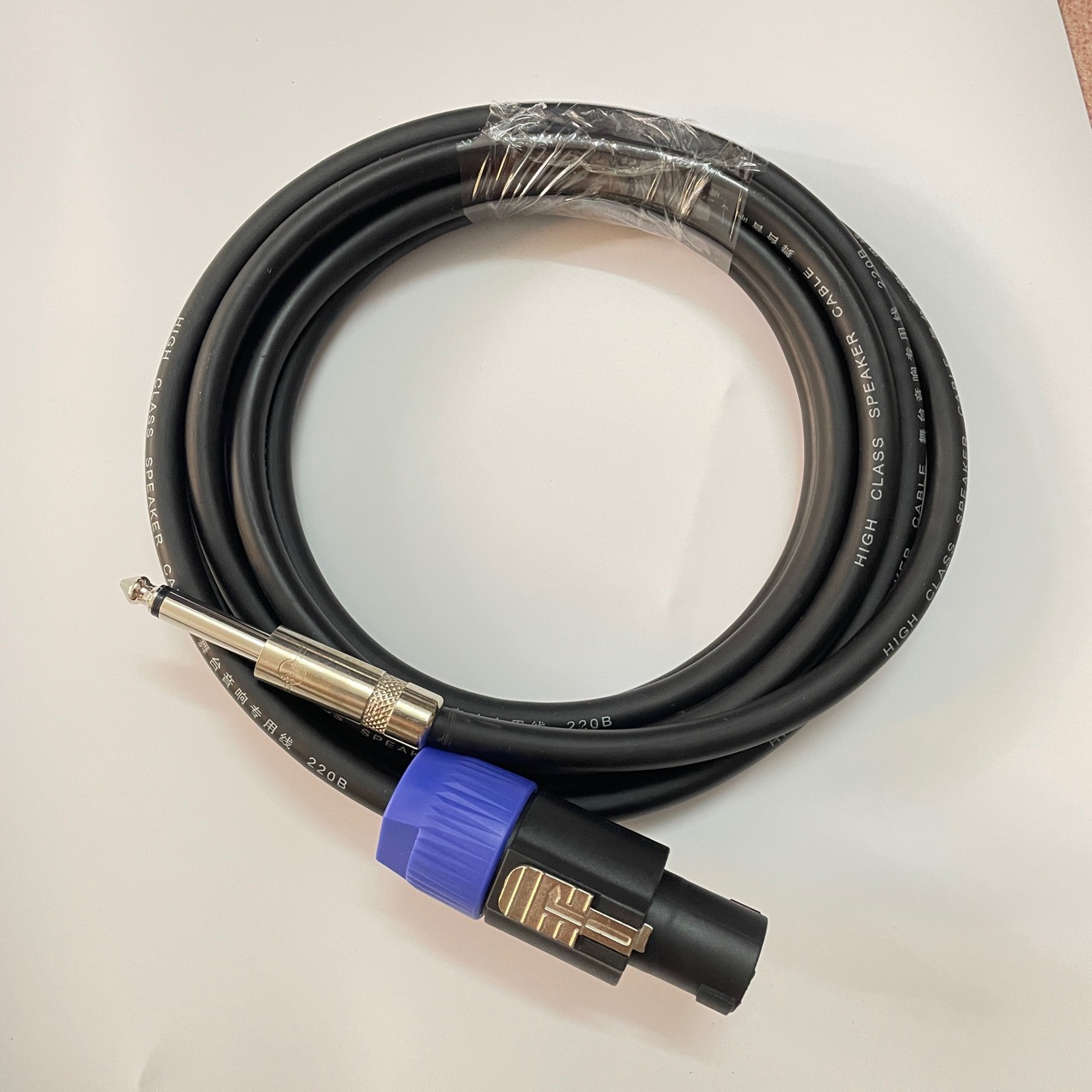 5对欧姆头连接线音箱线工程音响线欧姆6.35转大二芯插头护套线