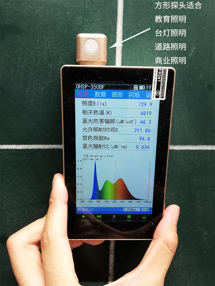 par测试光量子密度计蓝光测试植物光照分析仪 光谱闪烁照度计