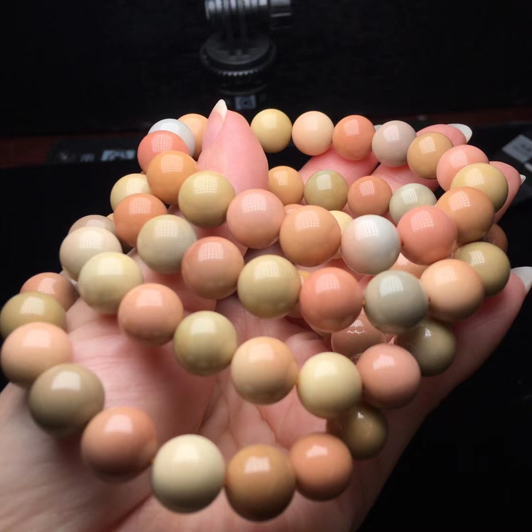 天然阿拉善玛瑙手串 戈壁彩玉奶昔马卡龙色女手链民族风 直播货源