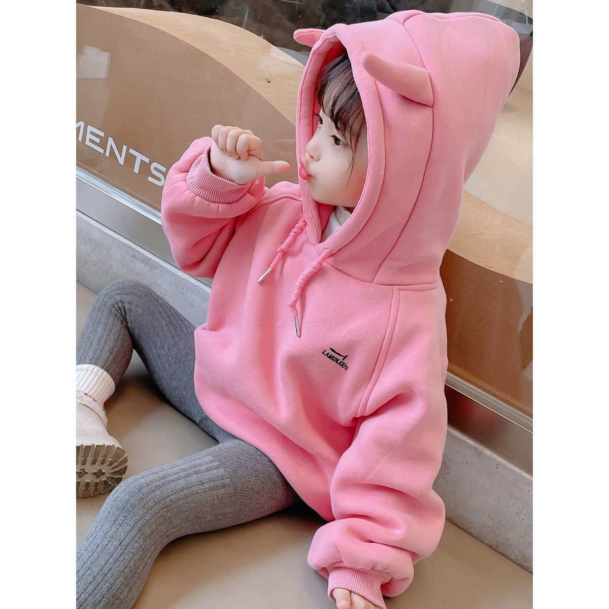 包邮女童卫衣2022春秋新款女宝宝韩版洋气儿童连帽薄款套头上衣外