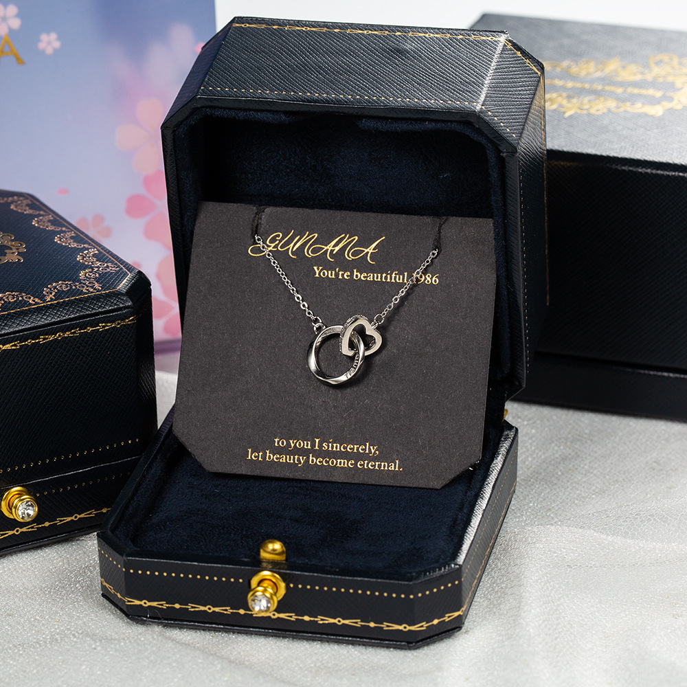 莫比乌斯环爱心项链女新款心形环环相扣锁骨链轻奢小众设计高级感