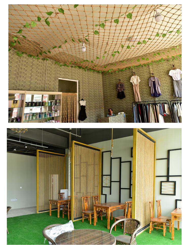 麻绳网 厂家批发服装店挂衣装饰网 复古装饰吊顶麻绳网 攀爬网